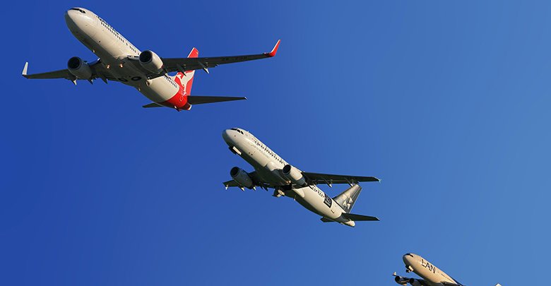 Three aircraft inflight